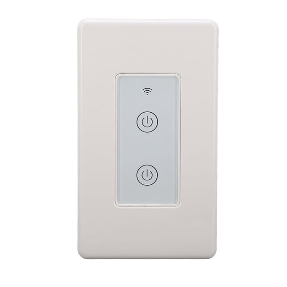 GONCON Smart Wall Switch 2 Gang Touch Glass Panel Support Voice Control Wireless Light Switch AC100-240V, 5.51 inches / 14 cm