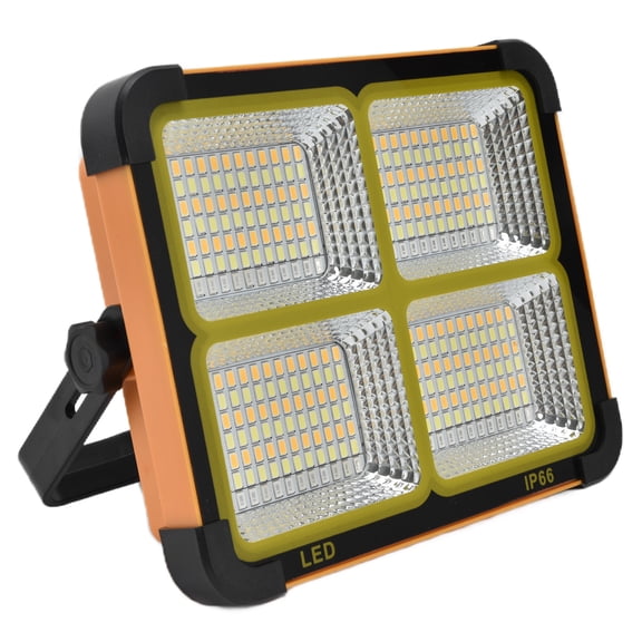GONCON Solar Work Light 1000W Waterproof Portable 336 LED Rechargeable Camping Floodlight Outdoor Emergency Handheld Work Lamp with USB Cable, 9.1x7.5x2.8 in / 23.0x19.0x7.0 cm