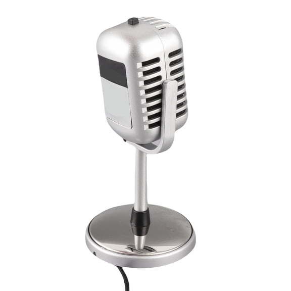 GONCON Vintage Condenser Microphone Clear Sound Adjustable Angle Plug and Play Wired Retro Classic Style Mic for Karaoke Stage Studio Performance and Podcasting Setup