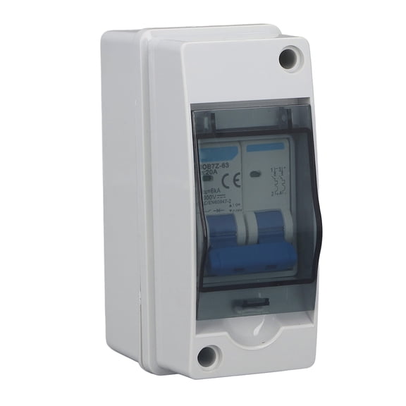 GONCON Waterproof 1000V DC 20A Solar PV Combiner Box Circuit Breaker Disconnect Switch with IP65 Distribution Box, 4.72 x 2.05 x 3.54 inches / 120 x 52 x 90 mm