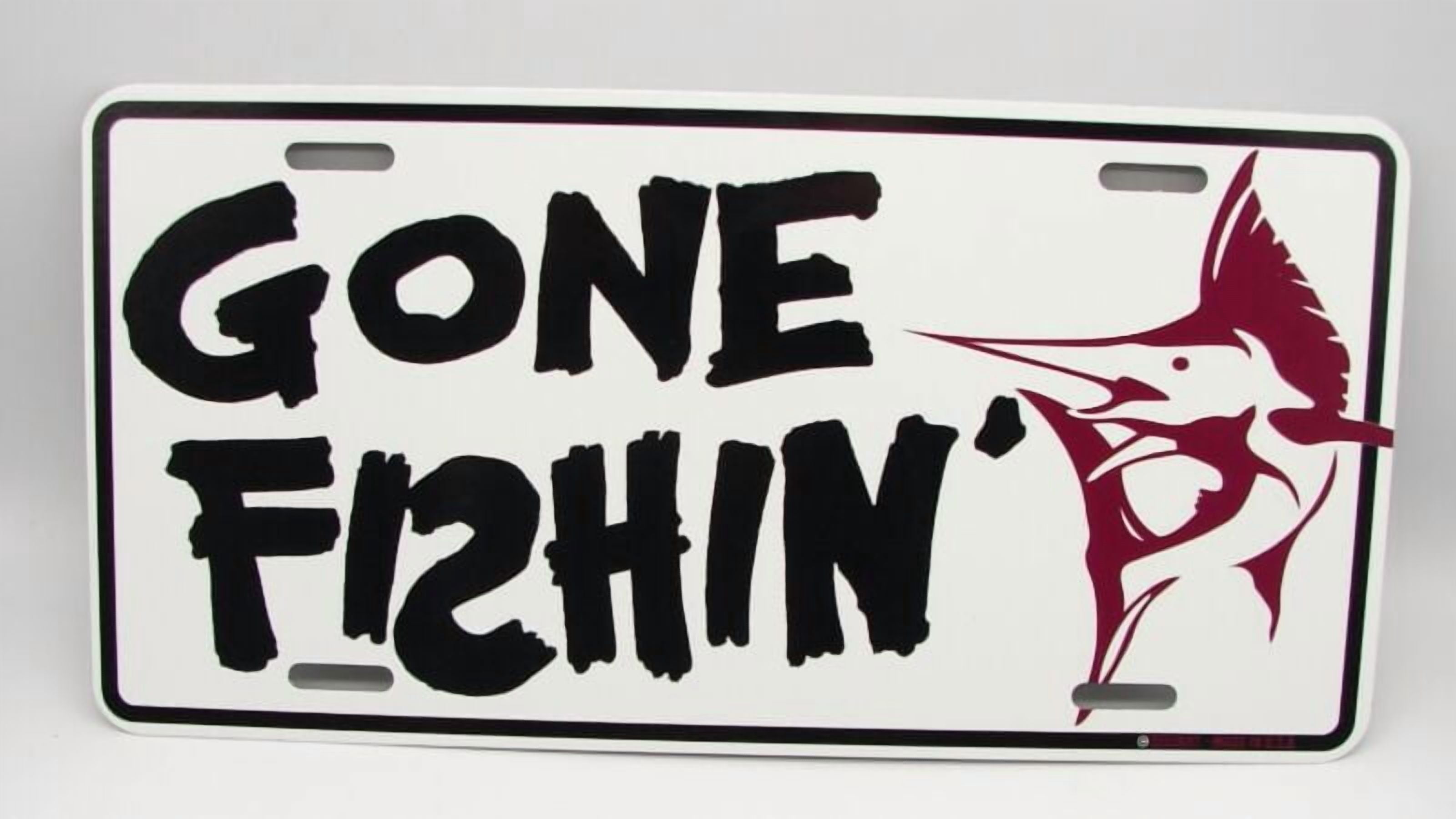 Makoroni 'I Suffer From Compulsive Fishing Disorder' License Plate Frame – Heavy Duty Steel, 12.5" X 6.5", Fits US/Canada Plates