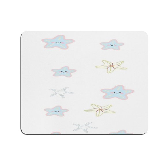 GONGXIFACAI Autua Cartoon Smiley Starfish Pattern Mouse Pad, Square Smooth Surface Desk Mat, Stitched Edge for Office, Laptop, Computer, Home,