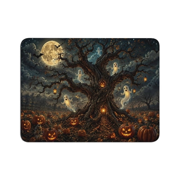 GONGXIFACAI Autua Spooky Tree Mouse Pad, Square Smooth Surface Desk Mat, Stitched Edge for Office, Laptop, Computer, Home,