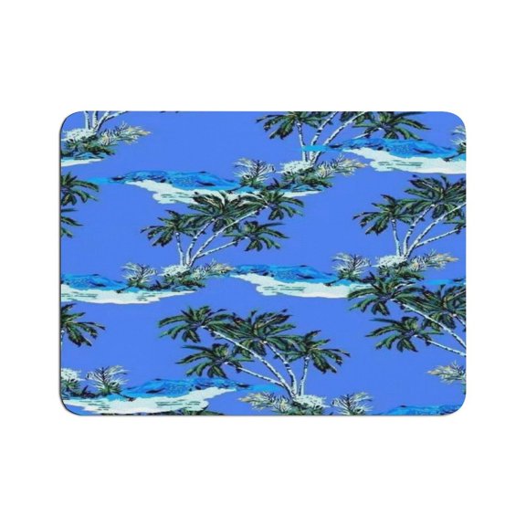 GONGXIFACAI Autua Tropical Island Palm Pattern Mouse Pad, Square Smooth Surface Desk Mat, Stitched Edge for Office, Laptop, Computer, Home,