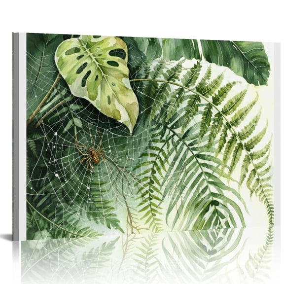 GONGXIFACAI Spider on Web in Jungle Wall Art, HD Print Framed Canvas Wall Art, Ready An Excellent Gift Choice Suitable For Living Room Bedroom Kitchen Classroom Studio Family
