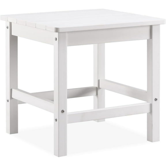 GONICHA 19.65" Outdoor Side Table,Weather Resistant Poly Lumber Adirondack Patio Side Table,White
