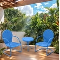 thumbnail image 1 of GONICHA 3-Piece Outdoor Bistro Set, Anti-Rust Retro Metal Table and Chairs for Outdoor Indoor, Blue, 1 of 8