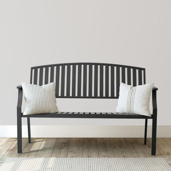 GONICHA Outdoor Bench,Weatherproof Aluminum Patio Garden Bench for Park Yard Deck Entryway,Gray