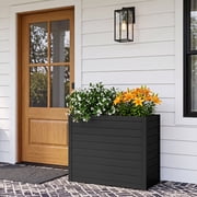 GONICHA Outdoor Planter Box,Large Rectangular All-Weather Garden Bed for Plants, Flowers, Black