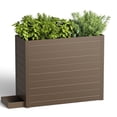 thumbnail image 1 of GONICHA Outdoor Planter Box with Removable Drip Tray, All-Weather Large Rectangular Planter for Outdoor or Indoor,Brown, 1 of 8