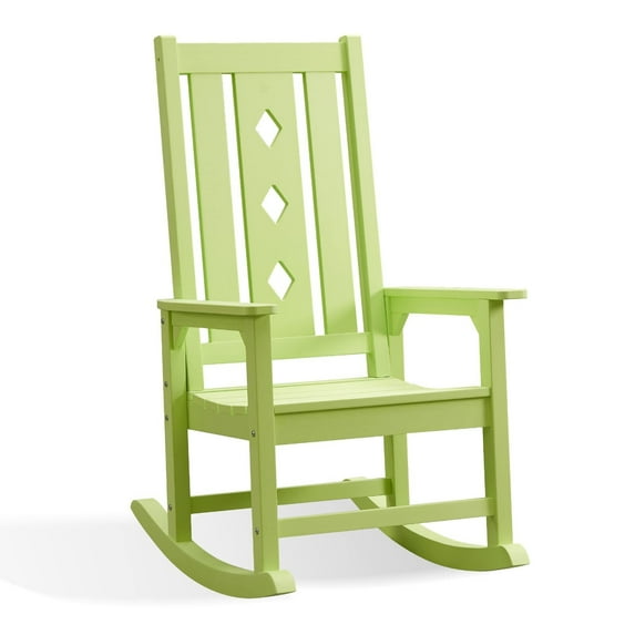 GONICHA Oversized Rocking Chair, Outdoor Rocking Chair for Adults, All Weather Resistant Porch Rocker for Lawn Garden,Green