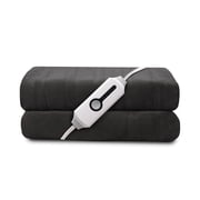 GONUES Heated Throw Blanket 50"x 60" Soft Warm Flannel Electric Blanket with 4 Heating Levels & 3 Hours Auto Shut off, Machine Washable for Sofa & Office - Dark