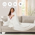 thumbnail image 1 of GONUES Heated Throw Blanket 50"x 60" Soft Warm Flannel Fast Heating Blanket, 4 Fast Heating Levels & 3H Auto off-White, 1 of 6