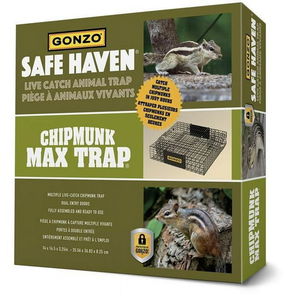 GONZO GOZ8005 Safe Haven Live Catch Chipmunk Max Trap