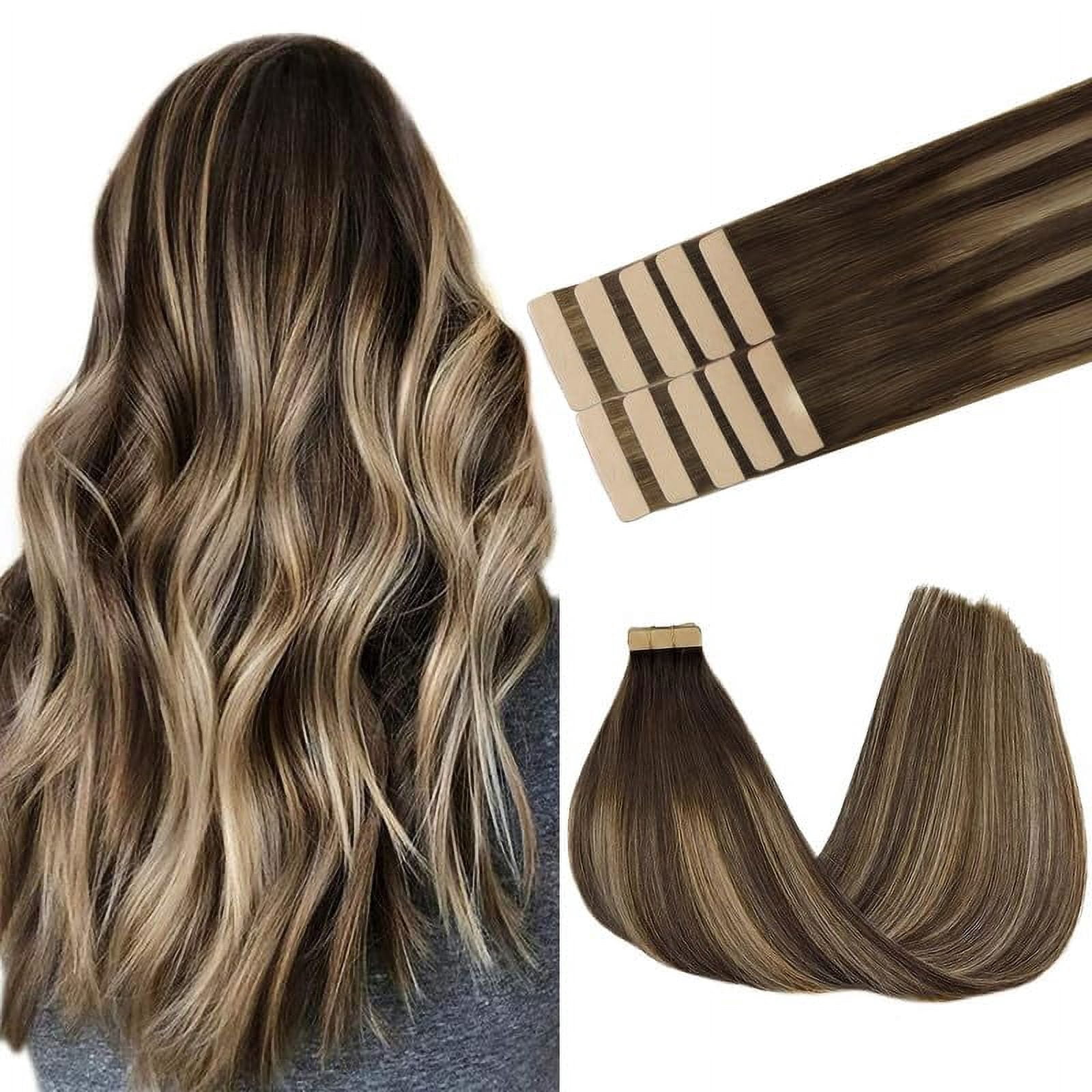 GOO GOO Hair Extensions Tape in Balayage Chocolate Brown to Honey