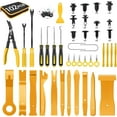 thumbnail image 1 of GOOACC 102Pcs Trim Removal Tool, Auto Push Pin Nylon Bumper Retainer Clip Set Fastener Terminal Remover Tool Round Handle Crowbar Kit Car/Radio Panel, Yellow, 1 of 8