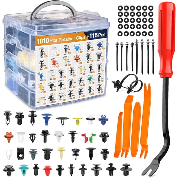 GOOACC 1125Pcs Car Retainer Clips, Plastic Push Rivet Fasteners, 26 ...