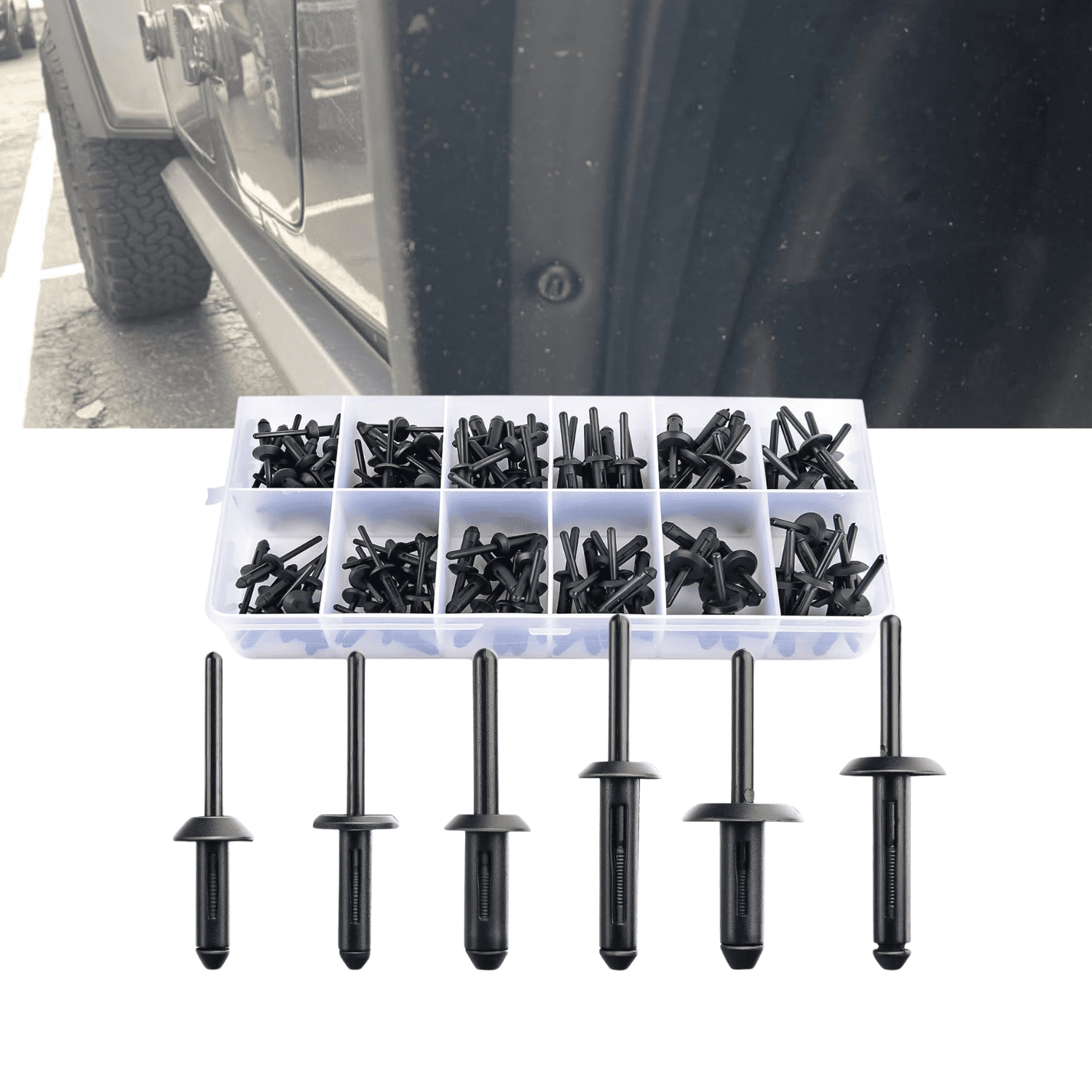 GOOACC 115-Piece Universal Nylon Pop Rivet Assortment Kit - 6 Popular ...