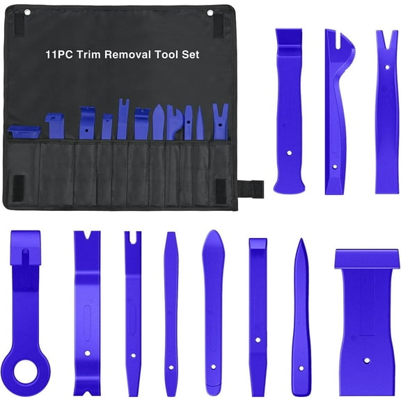 GOOACC 11Pcs Auto Trim Removal Tool Kit No-Scratch Tool Kit for Car Audio Dash Window Molding Fastener Remover Tool Kit-Blue