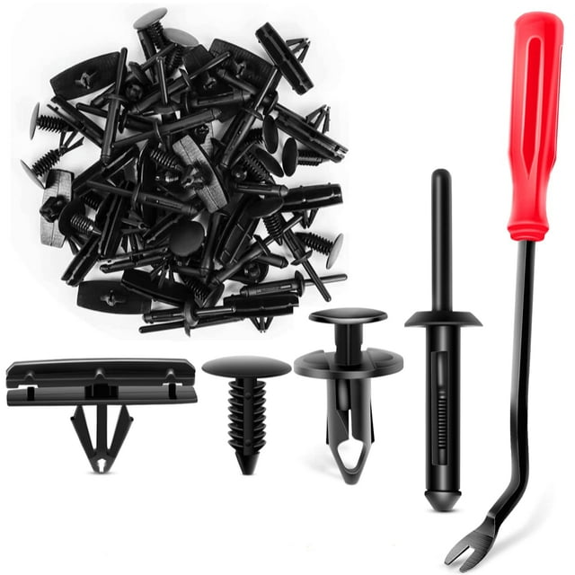 GOOACC 121Pcs Fender Flare Rocker Moulding Clip Assortment Replacement for Jeep Wrangler Chrysler Ford GMC with Fastener Remover
