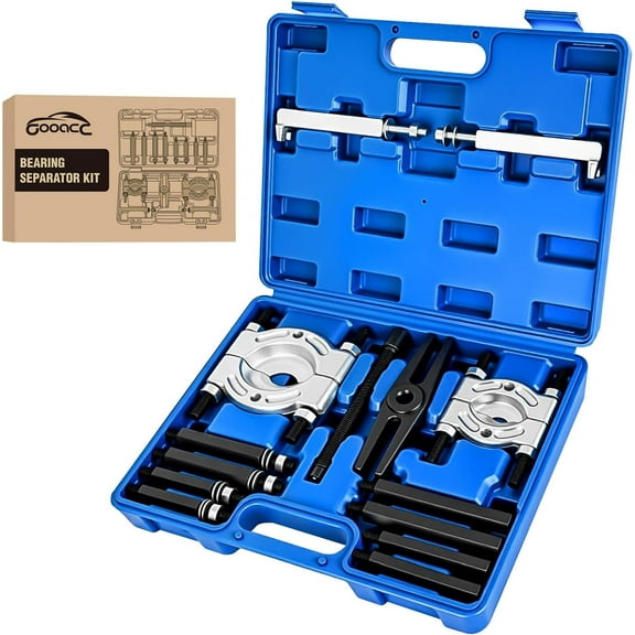 GOOACC 14pcs Bearing Puller Kit, 5 Ton Capacity Bearing Separator with 2" and 3" Jaws, Pinion Pullers with Case, Blue