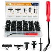 GOOACC 161Pcs Fender Flare Clips with Fastener Remover Blind Rivet Rocker Auto Body Bumper Shield Retainer Clip Assortment Compatible with for Jeep Wrangler Chrysler Ford GMC
