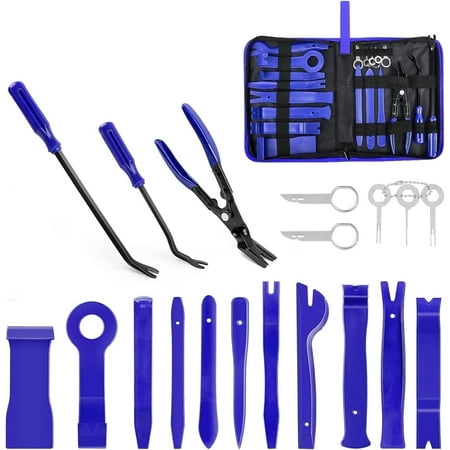 GOOACC 19Pcs Trim Removal Tool Set Clip Plier Upholstery Remover Nylon Car Panel Removal Set with Portable Storage Bag