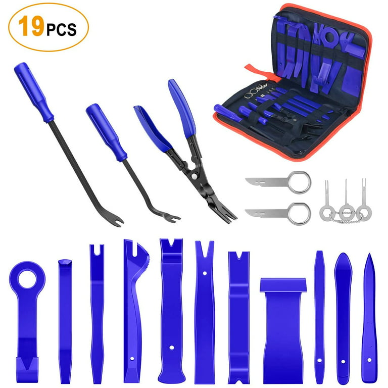 GOOACC - GRC-49 19pcs Trim Removal Tool Set & Clip Plier Upholstery Remover Nylon Car Panel Removal Set with Portable Storage Bag