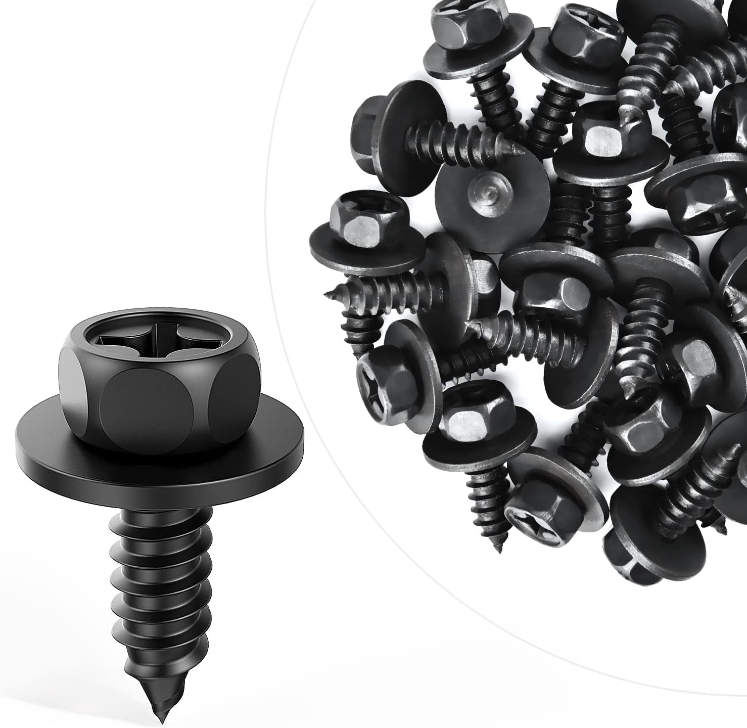 50Pcs White Plastic Front Bumper Support Splash Shield Clip Nut Screw Fit for Toyota Avalon Camry Auveco A20895 90189-06193 - 34