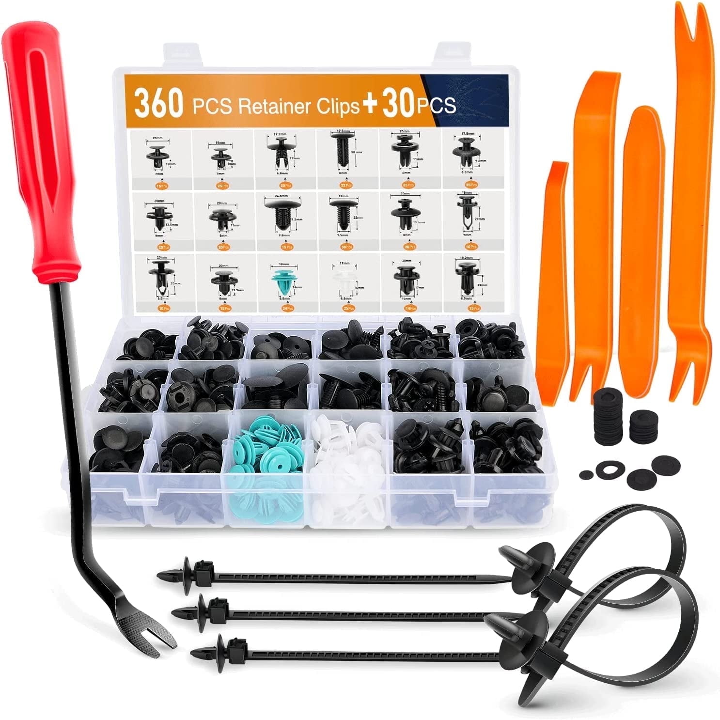 200-Piece Assorted Bumper Clips & Push Pin Retainer Kit – Universal Fit For Most Cars