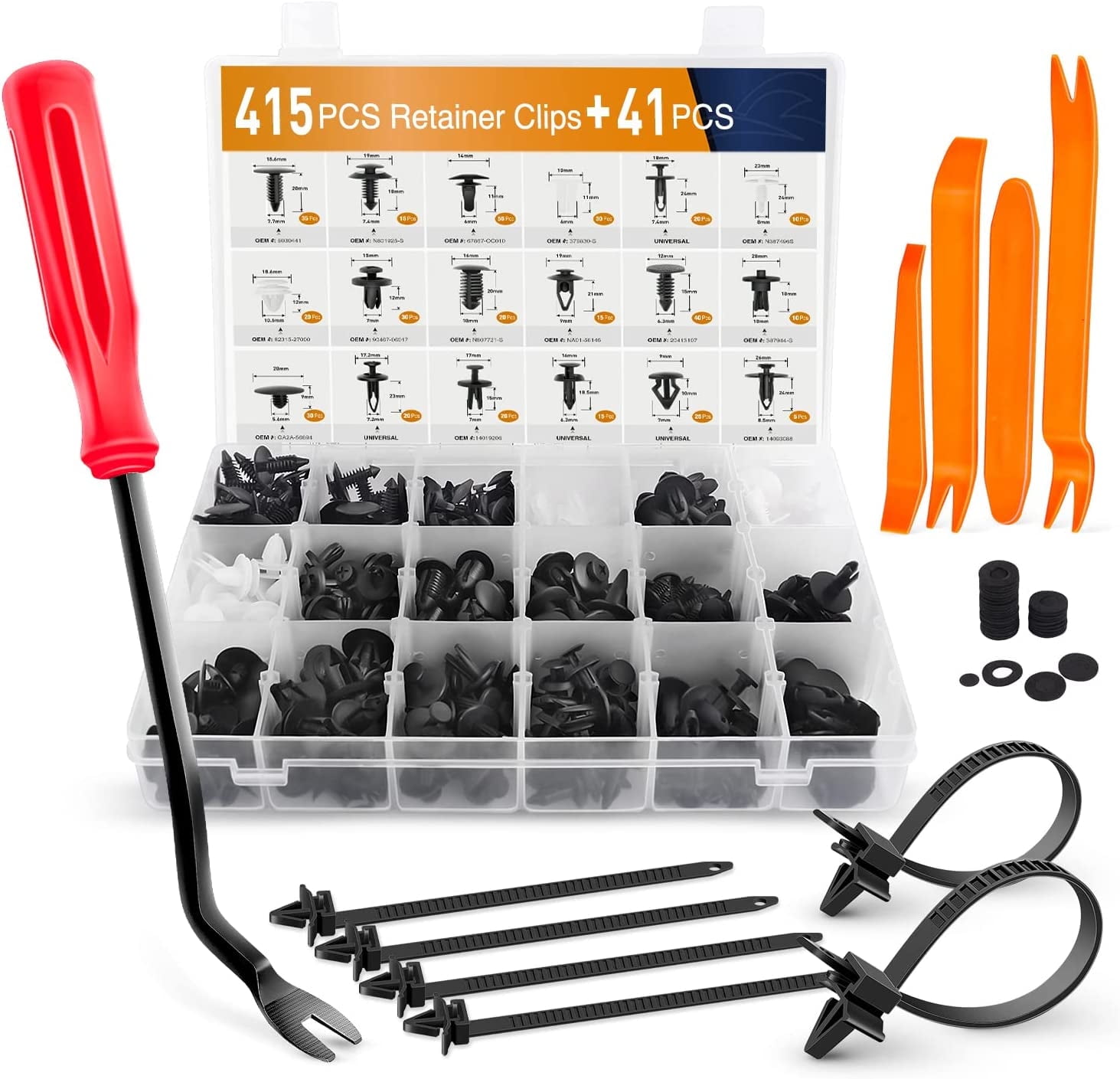 GOOACC 415Pcs Car Retainer Clips Fastener Remover 18 Most Popular Sizes ...