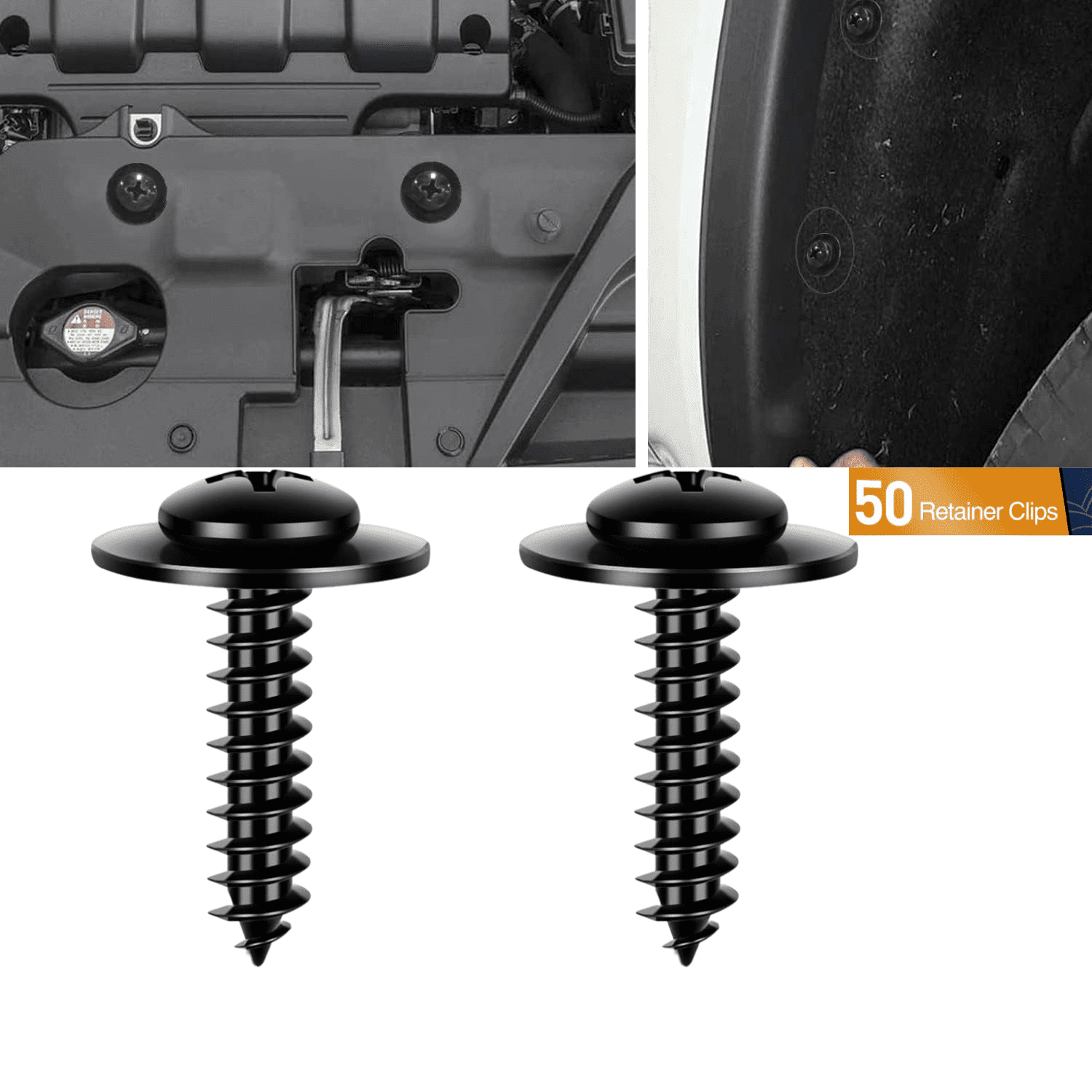 GOOACC 50PCS Splash Shield Screws, M4.8-1.61x19mm Phillips Truss Head ...