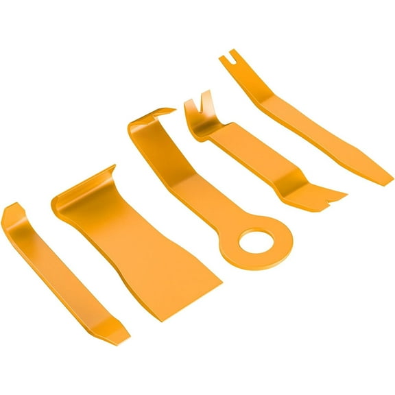 GOOACC 5Pcs Auto Trim Removal Tool Kit No-Scratch Tool Kit for Car Audio Dash Window Molding Fastener Remover Tool Kit-Yellow