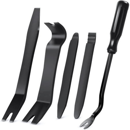GOOACC 5Pcs Nylon Auto Trim Removal Tool Kit No-Scratch Removal Tool Kit for Car Clip Panel & Audio Dashboard Dismantle Black
