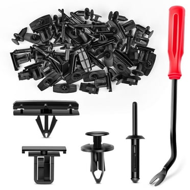 GOOACC 60Pcs Fender Flare Rocker Moulding Clip Assortment Replacement for Jeep Wrangler Chrysler Ford GMC with 1 Fastener Remover