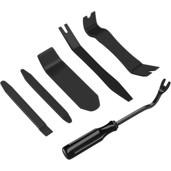 GOOACC 6Pcs Auto Trim Removal Tool Kit No-Scratch Tool Kit for Car Audio Dash Panel Window Molding Fastener Remover Tool Kit-Black