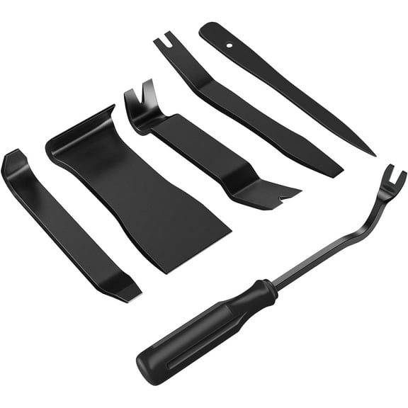 GOOACC 6Pcs Auto Trim Removal Tool Kit No-Scratch Tool Kit for Car Audio Dash Window Molding Fastener Remover Tool Kit-Black