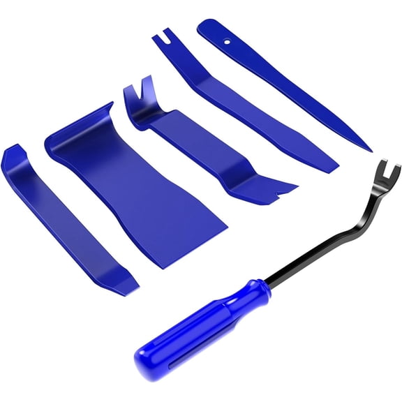 GOOACC 6Pcs Auto Trim Removal Tool Kit No-Scratch Tool Kit for Car Audio Dash Window Molding Fastener Remover Tool Kit-Blue