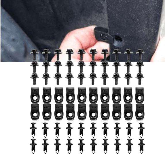 GOOACC 70-Piece Engine Splash Shield Guard Fastener Kit with Body Bolts, Bumper Fender Liner Push Retainers, Rivet Clips in Nylon