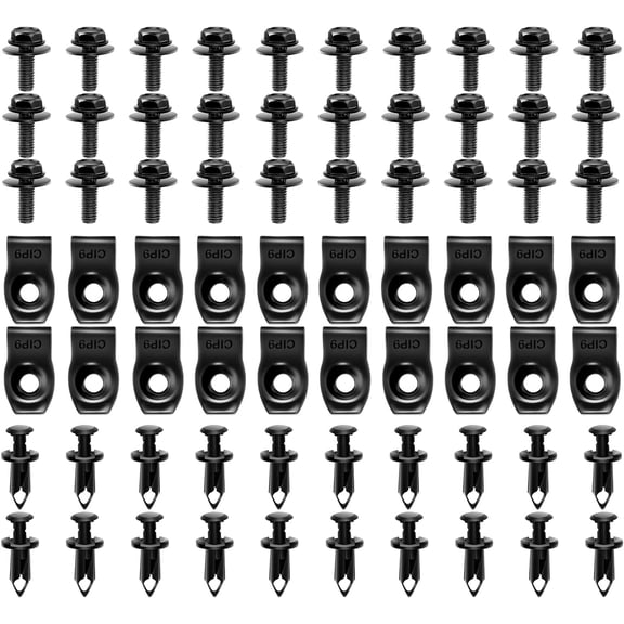 GOOACC 70Pcs Engine Under Cover Splash Shield Guard Body Bolts Bumper Fender Liner Push Retainer Fastener Rivet Clips, Nylon