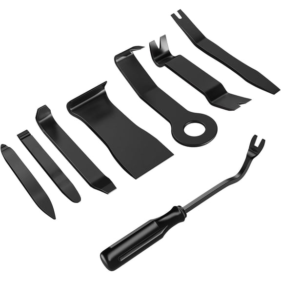 GOOACC 8Pcs Auto Trim Scratch Removal Tool Car Audio Dash Panel Window Molding Fastener Remover Tool Kit-Black