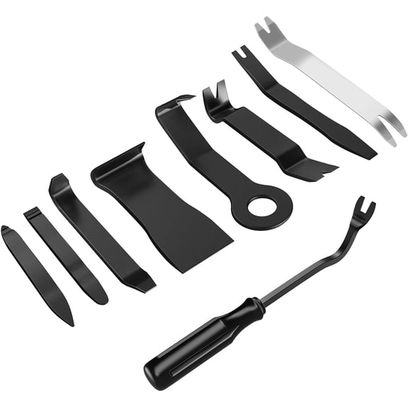 GOOACC 9Pcs Auto Trim Removal Tool Kit No-Scratch Tool Kit for Car Audio Dash Window Molding Fastener Remover Tool Kit-Black