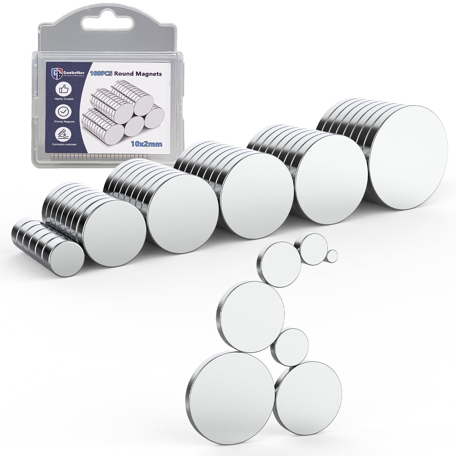 GOOBETTER Small Magnet 100Pcs Round Rare Earth Magnets, Tiny Strong ...