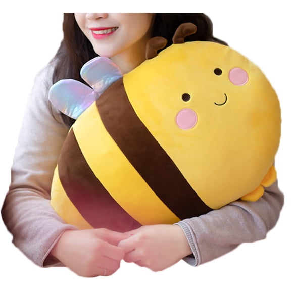 GOOC 20 Inch Plush Bumblebee Stuffed Animal Bumble Bee Hugging Pillow Honey Bee Plushies Throw Pillow Bee Anime Gift for Kids and Lovers in Birthday,Valentine's Day,Christmas... A101