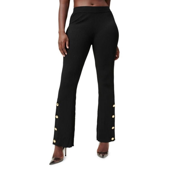 GOOD AMERICAN Plaited Rib Flare Pants