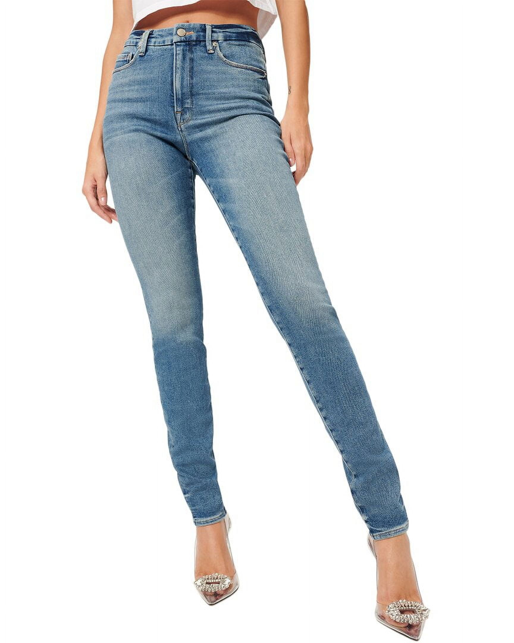 GOOD AMERICAN womens Good Legs Stacked Blue Skinny Leg Jean 00 Blue Walmart