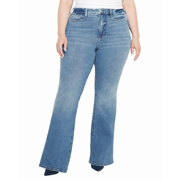 GOOD AMERICAN womens  Plus Good Legs Flare Indigo Jean, 26 PLUS, Blue