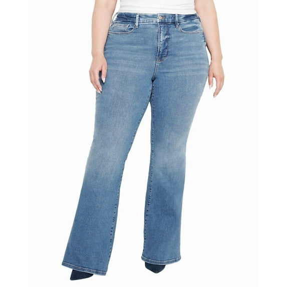 GOOD AMERICAN womens Plus Good Legs Flare Indigo Jean, 26 PLUS, Blue