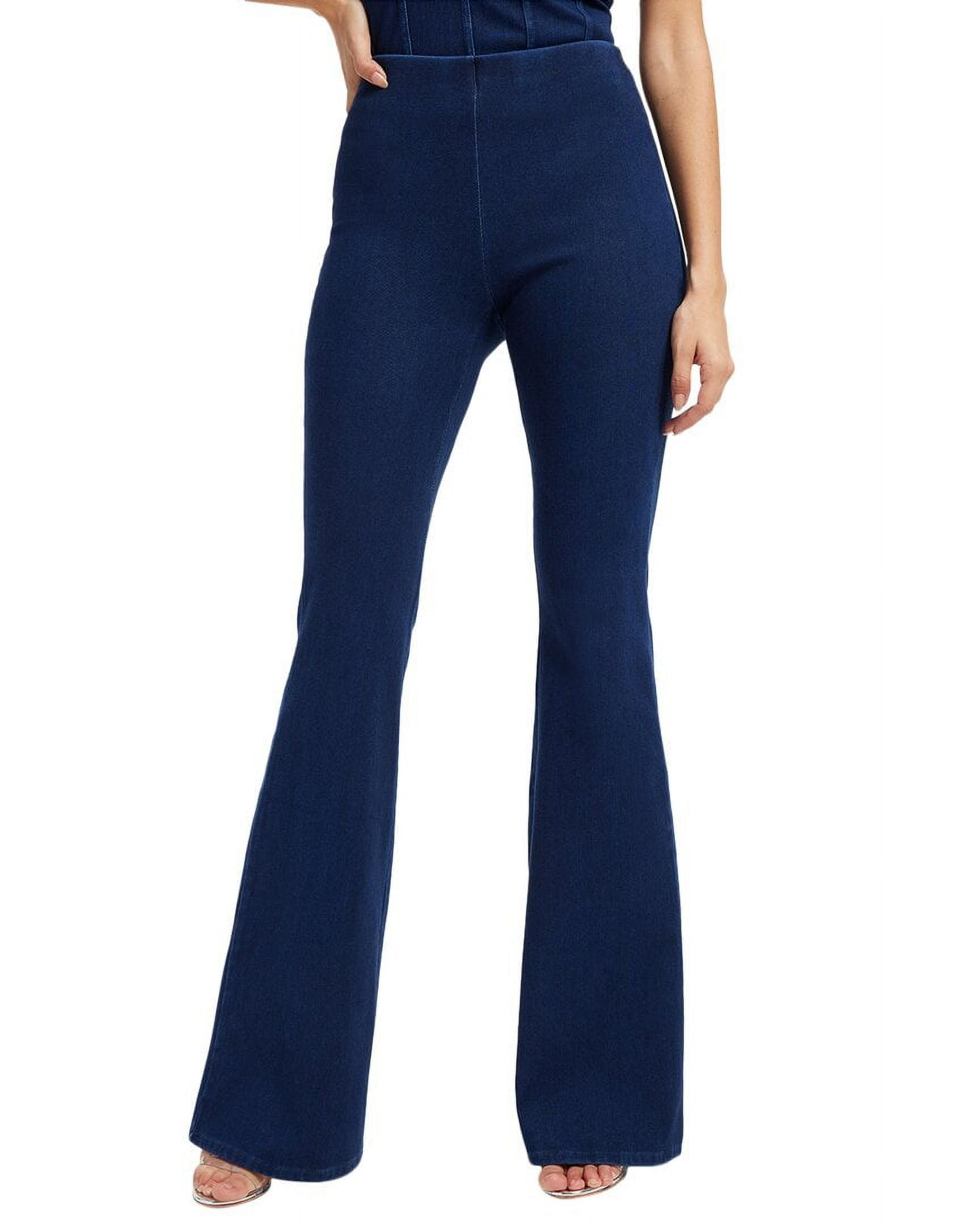 GOOD AMERICAN womens Pull-On Indigo Flare Jean,