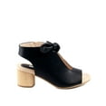 thumbnail image 1 of GOOD CHOICE Womens Black Oversized Bow Accent Ankle Strap Padded Kimora Round Toe Block Heel Buckle Sandals 7, 1 of 3